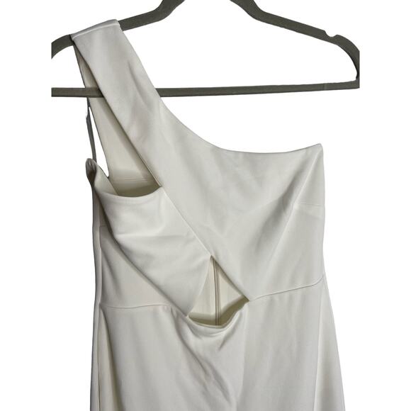 Nookie Bliss Cut Out Gown Maxi Dress One Shoulder Cut-Out Front High Slit Large - Picture 14 of 14